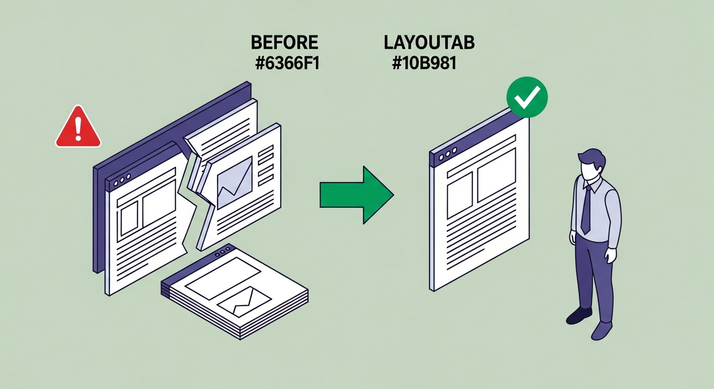 Before and after comparison of a two-column resume converting to a single-column layout with column layout tab highlighted