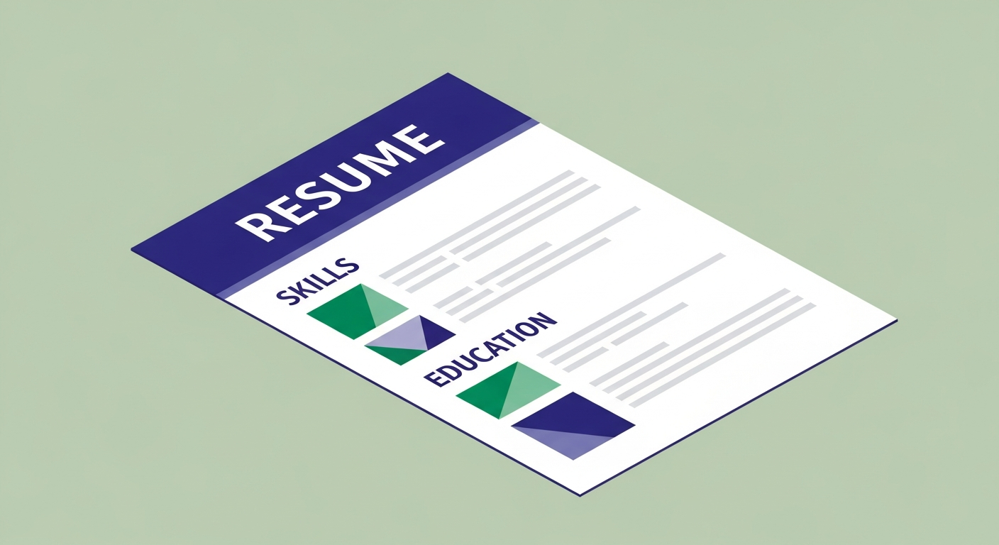 Person reviewing a resume and highlighting skills for a job application
